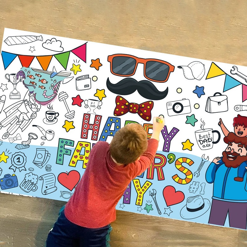 Happy Kids Education - Fröhlicher Vatertag DIY-Kritzel-Papier: Vatertagsdekorationen und Lehrreiche