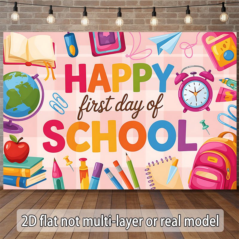 Happy Kids Education - Wandteppich „Zurück zur Schule“ – Fröhlicher