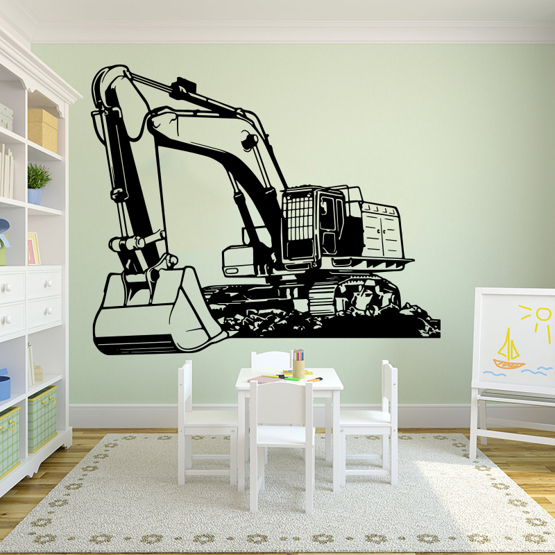 Kids Education Quotes - Große schwere Equipmen Bagger Bagger Wandaufkleber