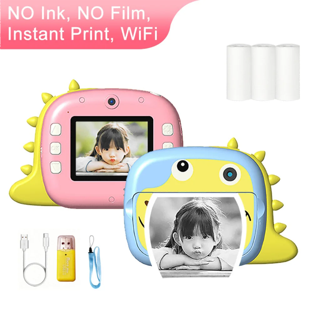 Kids Educational Videos - Kinder-Digitalkamera 2,4 Zoll Mini Tragbare Sofortdruck-Kamera