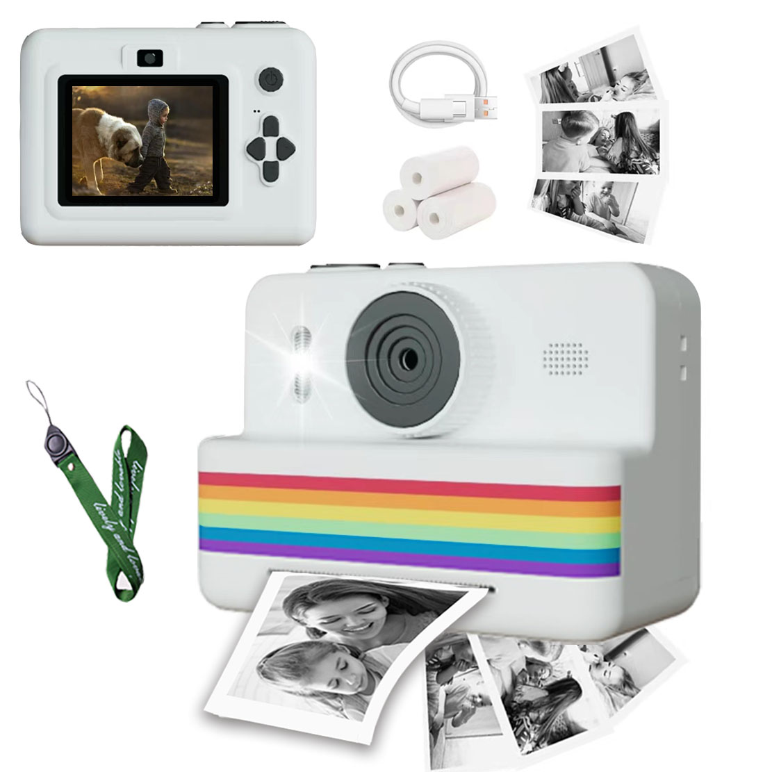 Kids Educational Videos - Digitale Kinderkamera für Fotografie, Mini-Drucker, tragbar,