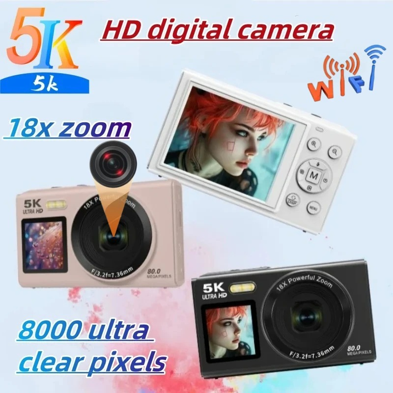Kids Education News - 5K HD Digitalkamera WiFi 80MP 18X