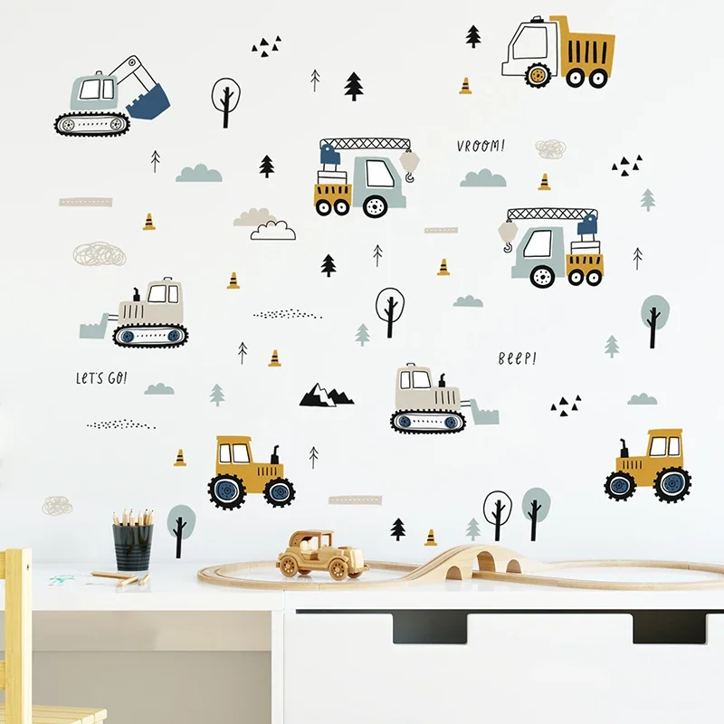 Kids Education Quotes - Handgezeichnete süße Autos für Fracht, LKW,
