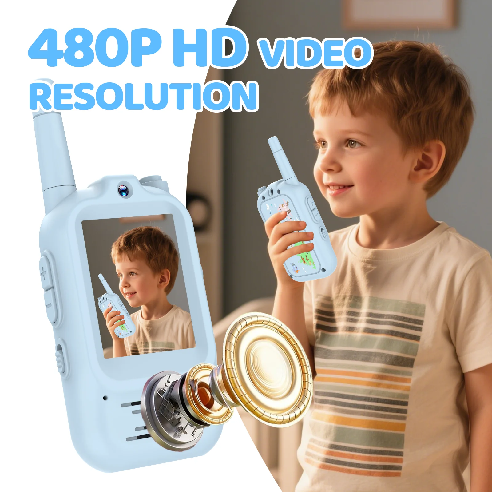 Kids Educational Videos - Video-Walkie-Talkie für Kinder Wiederaufladbar 2er-Pack Intercom