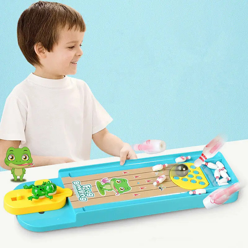 Kids Education Shows - Frosch-Bowlingspiel für Kinder, pädagogisches STEM-Spielzeug, Eltern-Kind-Indoor-Aktivität,
