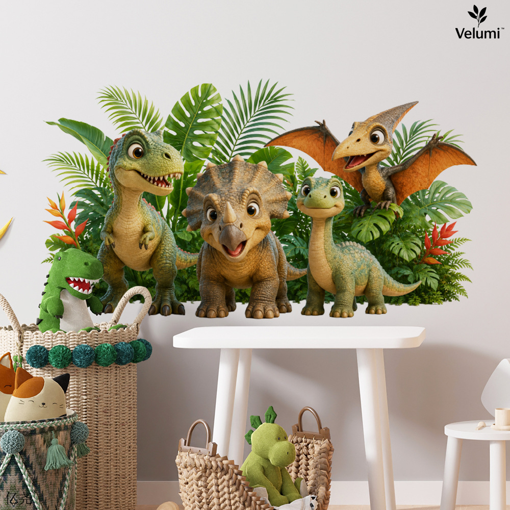 Kids Education Quotes - Niedliche 3D Dinosaurier Wandaufkleber Kinder Dinosaurier